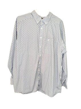 Ariat Men Long Sleeve Button-Up Shirt Big Tall XXL Blue Floral Print Western Top
